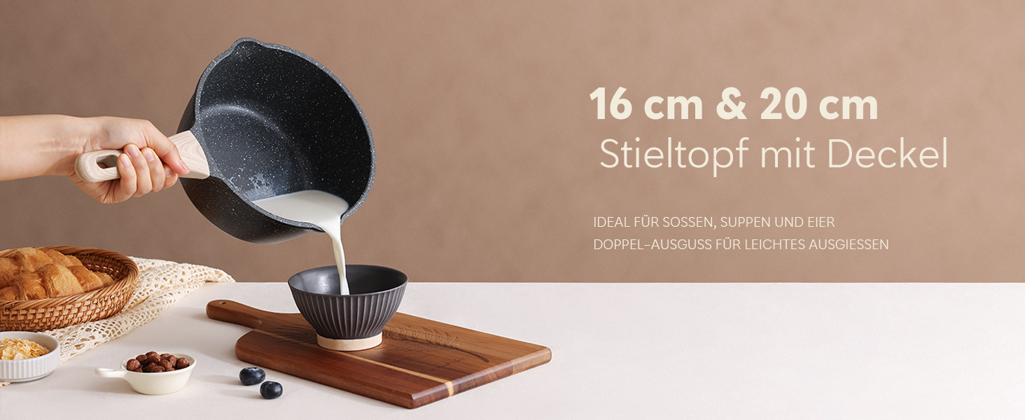 Набір посуду Kordisen з антипригарним покриттям, 5 предметів: каструлі та сковорідки. Безпечний, сумісний з індукцією, PFOA та PFAS free