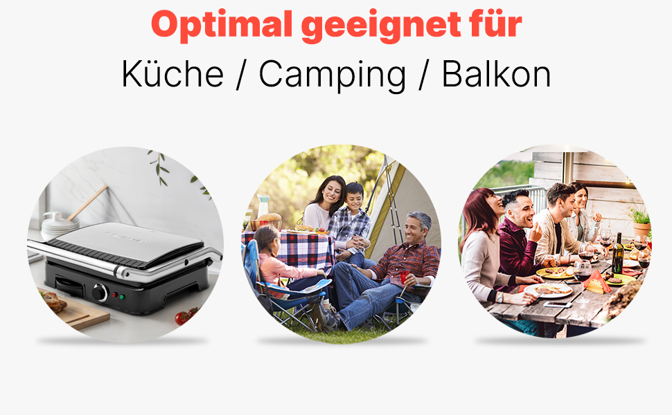 Clatronic 2000W Contact Grill | Non-Stick Grill Plates | Panini Grill Toaster | KG 3487