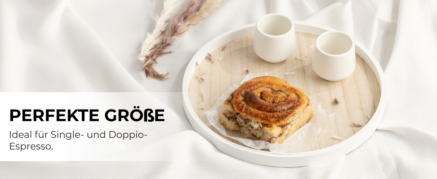 Набір чашок для еспресо Miamio (4 шт., 90 мл) - керамічні чашки без ручки, товстостінні, для мокко, білий колір, Luxe Collection