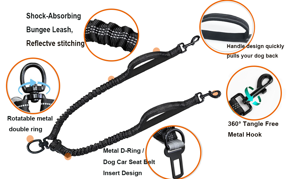 Висувна собача шлейка 8м, рулетка для собак з подвійною шлейкою, безпечна рулетка з пряжкою, для середніх та великих собак (сірий/чорний), 8м