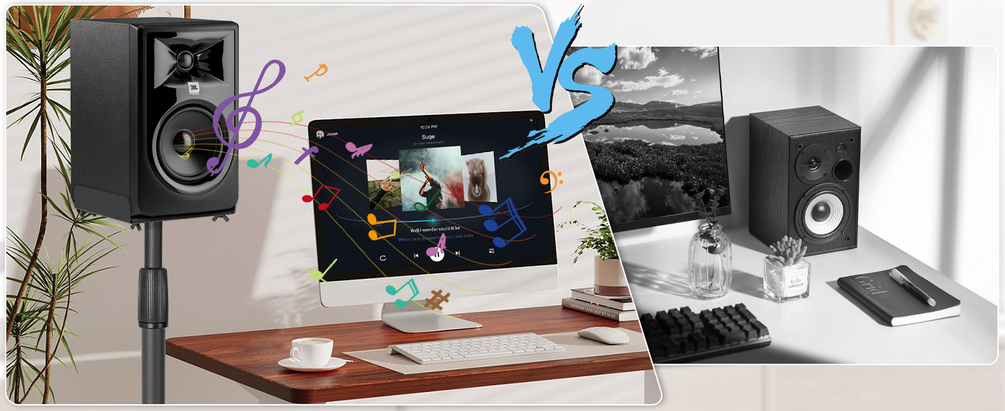 Підставка для колонок, 2 шт., регульована висота 86–127 см, з кабельною організацією, для невеликих колонок, вантажопідйомність 3.6 кг