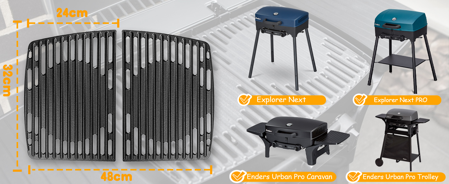 Решітка для гриля Weber Spirit 300 Series (44,5 x 30 см), чавун, сумісна з E310, E320, E330, SP310, Genesis Silver B/C, II 300