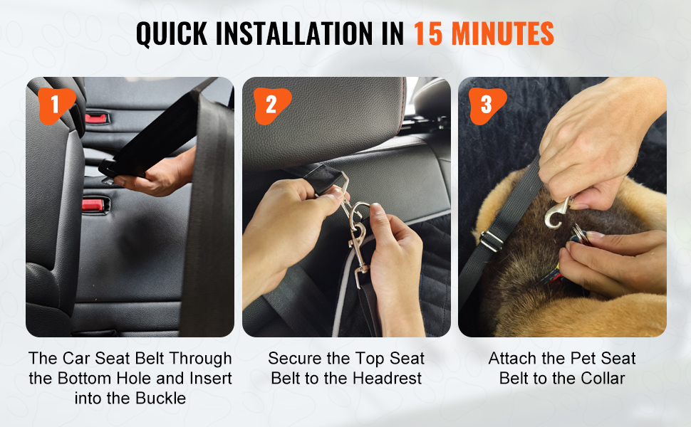 Автокрісло для собак VEVOR, чорне, велике (до 25 кг) з підсклянником та безпечною шлейкою