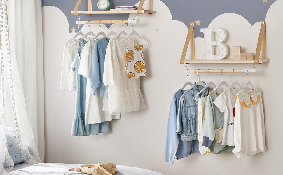 SONGMICS Набір вішалок для дитячого одягу, 50 шт., для дітей, неслизькі, обертаються на 360°, рожеве золото, для шафи, білий, CRF027W01