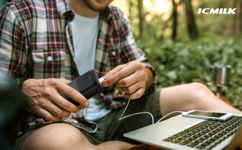 Power Bank 50000mAh з LED дисплеєм, 30W швидка зарядка, USB-C, 4 виходи та 2 входи - для iPhone, Android та планшетів