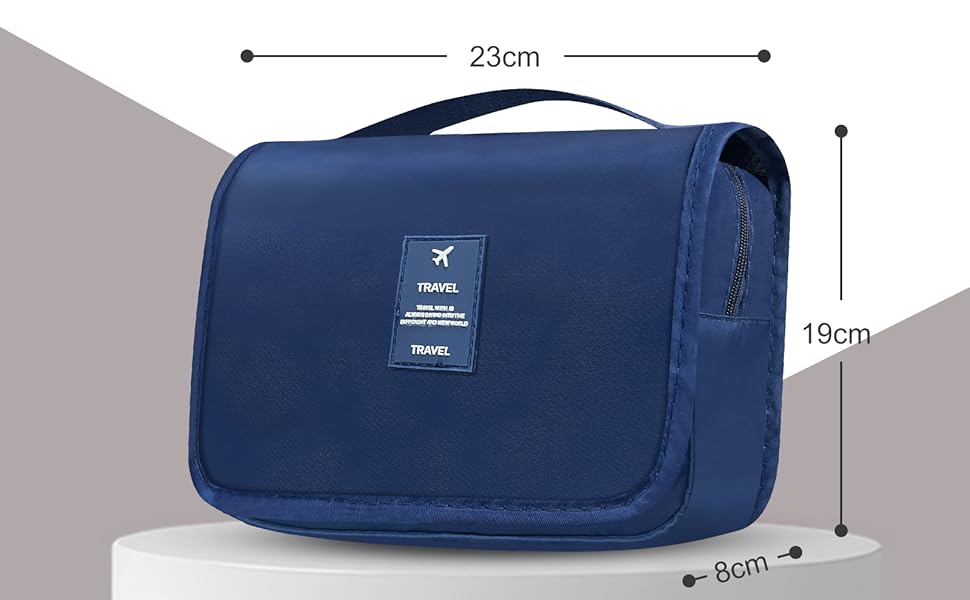 Чоловіча косметичка для подорожей з ручкою, блакитна: кілька відділень для організації речей