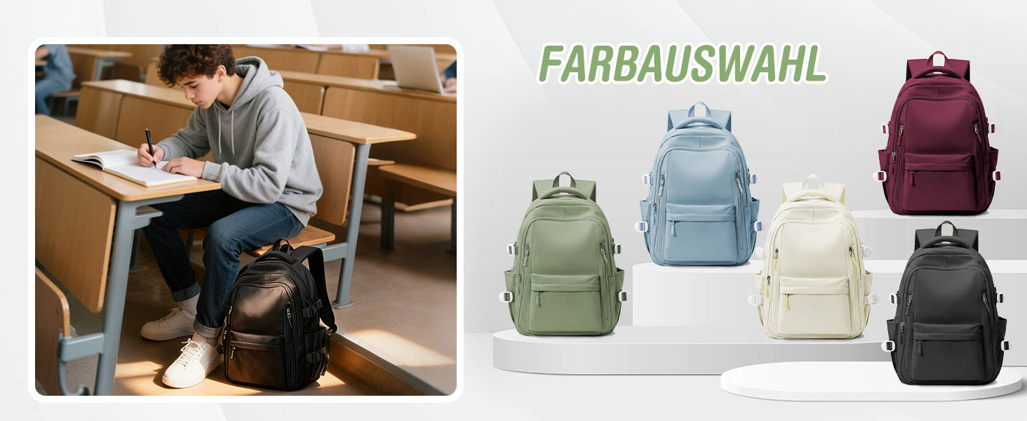 Шкільний рюкзак HYC00 для дівчаток та хлопчиків-підлітків, водонепроникний, для ноутбука 14 дюймів, зелений M4