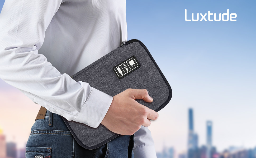 Електронний органайзер для подорожей Luxtude: сірий мішок для кабелів та аксесуарів