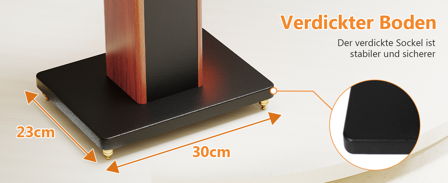 Стійки для колонок Holz Braun Schwarz, 70 см - Преміум підставки для домашнього кінотеатру та студії з прихованою проводкою