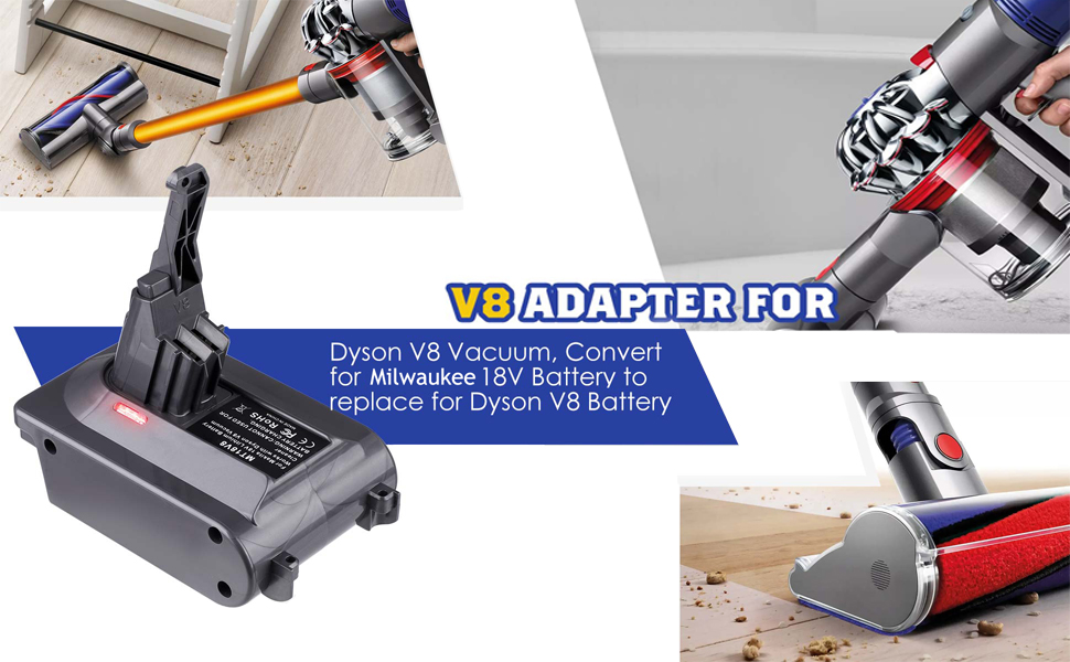 Адаптер для пилососів Dyson V7 V8 від Makita 18V Li-Ion акумулятора. Конвертер для Dyson V7 V8 Animal, Fluffy, Motorhead. (MT18V7/V8)