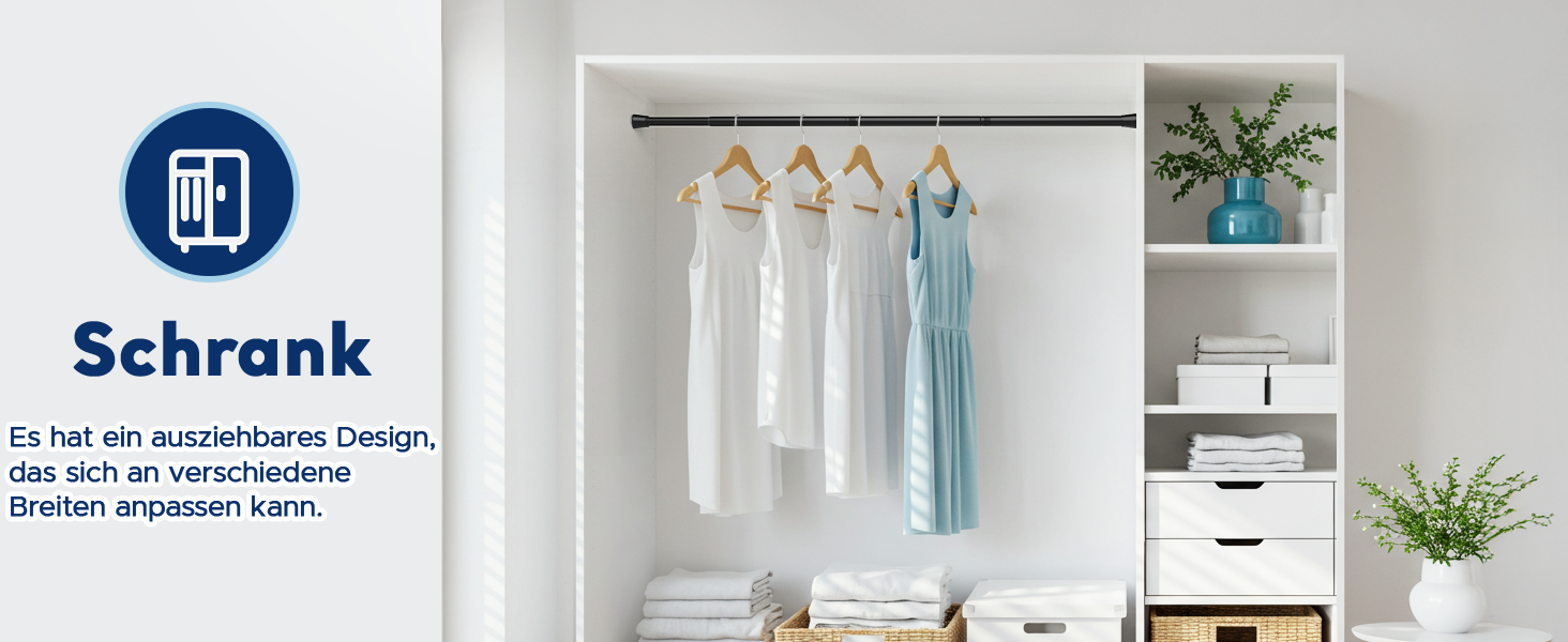 Штанга для карнизів без свердління – Ø 25 мм, 1 шт. Регульована телескопічна штанга для кріплення, для штор, душової завіси та гардеробу (Чорний, 71-98 см)