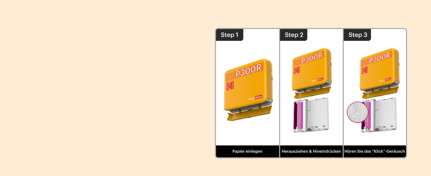 KODAK Mini 3 Retro: Портативний фотопринтер з друком 7,6x7,6 см + 68 аркушів