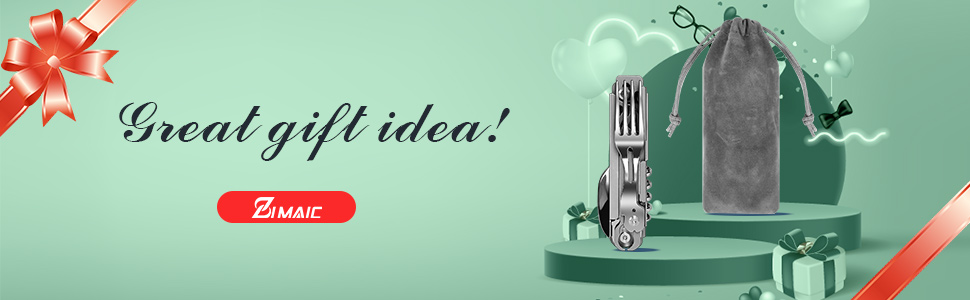 Німецький столовий прилад з нержавіючої сталі 5 в 1: ніж, виделка, ложка, набір для кемпінгу, туристичний посуд, портативний, з мішечком, для відпочинку на природі