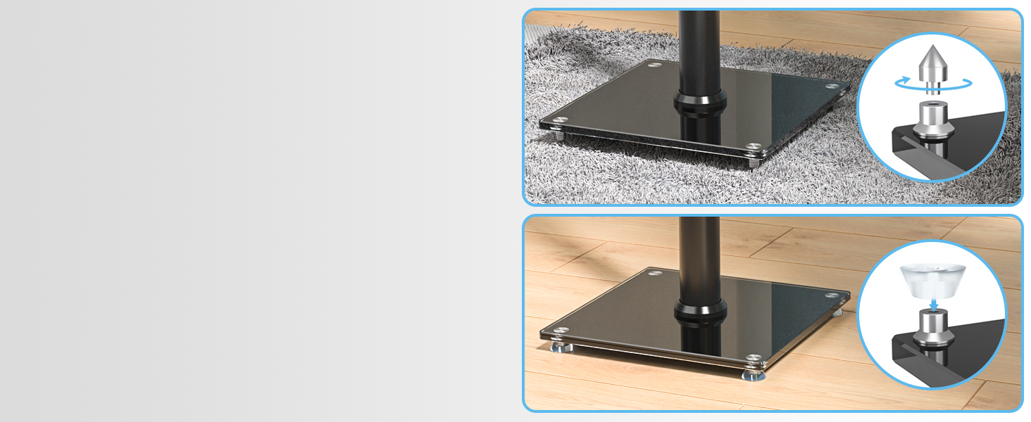 Підставка для акустики 5Rcom з кабелепроводом, регульована висота, для саундбарів та студійних моніторів, 5 кг вантажопідйомність