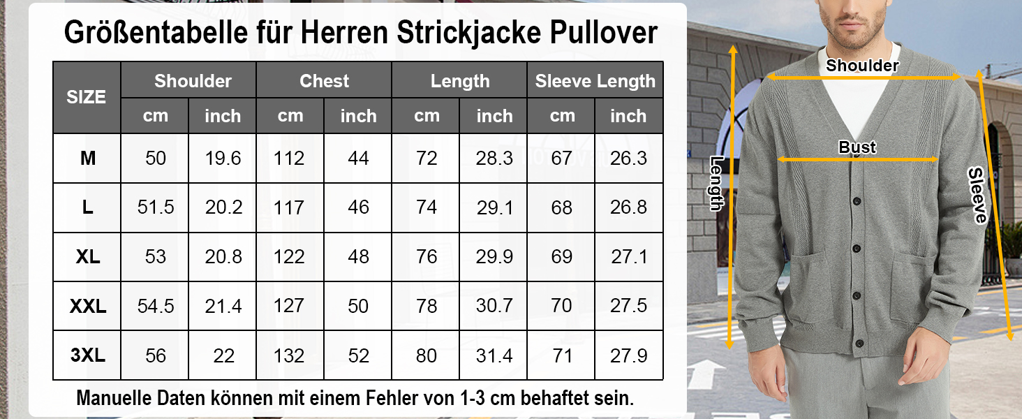 Чоловічий кардиган з в'язаного полотна, V-подібний виріз, бавовна, з ґудзиками та кишенями (сірий, M)