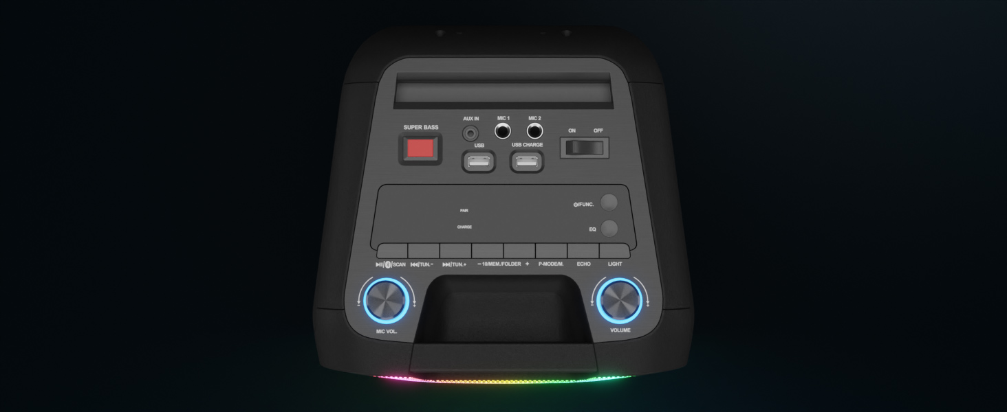 MEDION PE-1 Pure Partybox: портативна Bluetooth-колонка з мікрофоном, світлові ефекти, караоке, AUX, USB, радіо (2 x 220 Вт)