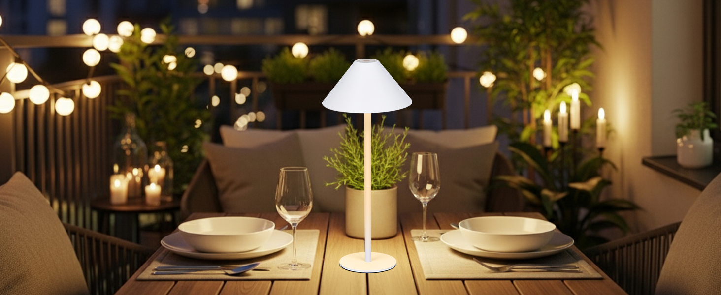 Світлодіодний акумуляторний настільний світильник Rosnek з магнітним кріпленням, димуванням, 3 режими кольору, 4000 mAh, для дому та вулиці (2 в упаковці, білий)