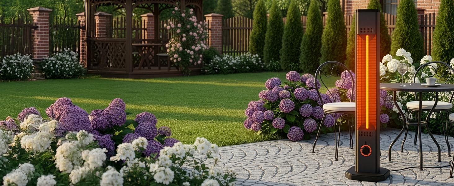 Інфрачервовий обігрівач Climative 2500W – електричний обігрівач з 9 рівнями, IP65 для тераси та приміщення, настінний, з пультом та таймером, чорний