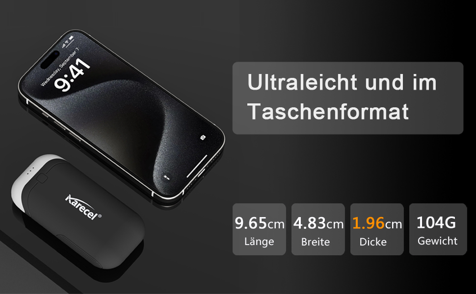 Електричні грілки для рук Karecel 2 шт. - USB перезаряджувані, 10000mAh, для кемпінгу, гольфу, на вулицю (блакитні)