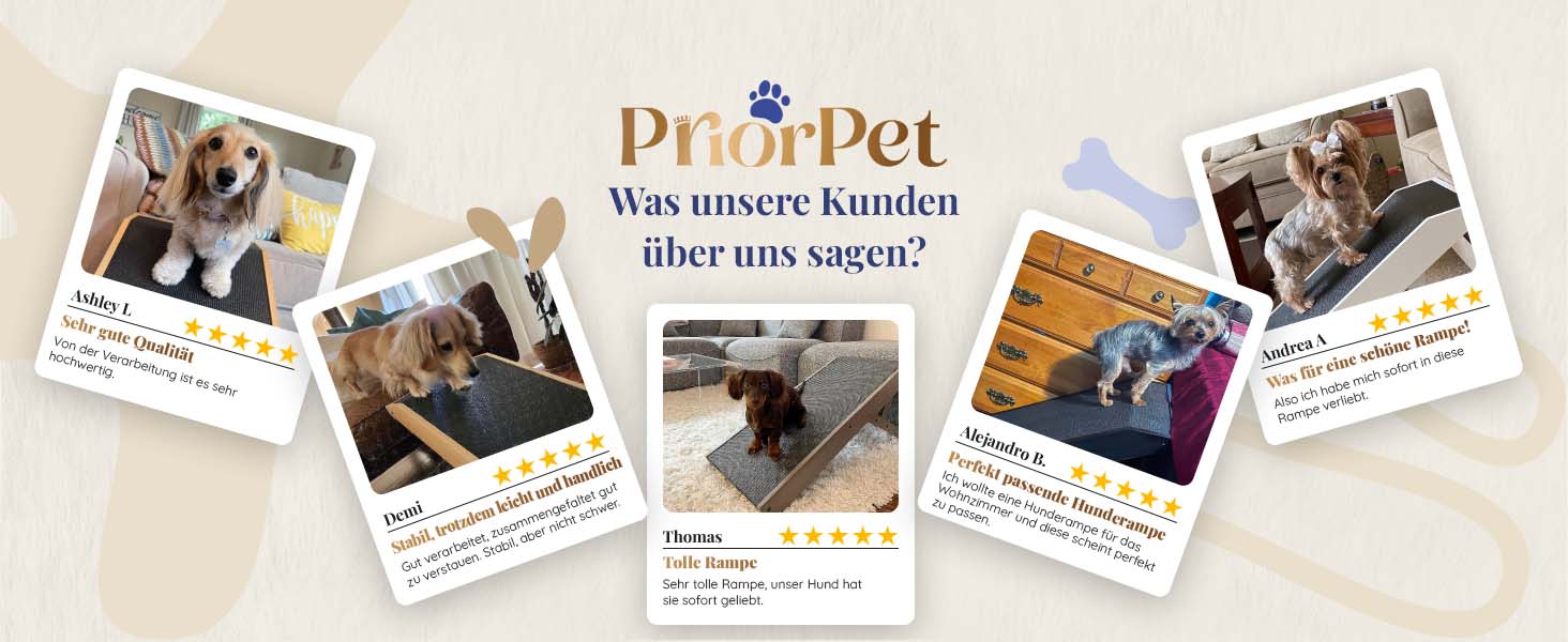 Рампа для собак Hunderampe: регульована, 18-53 см, для ліжка/дивану, з антиковзким покриттям, з натурального дерева (бірча)