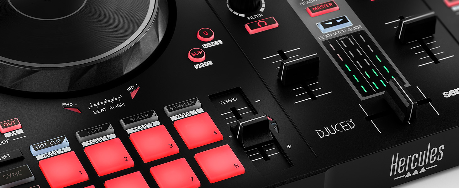 DJ контролер Hercules DJControl Inpulse 300 MK2 – 2 деки, 16 педів, вбудована звукова карта
