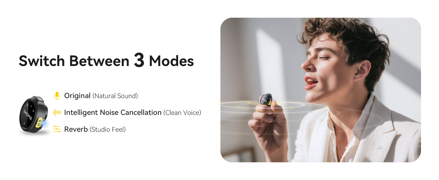 Мікрофон-лапка 1MORE бездротовий (2TX + 2 RX + кейс) для iPhone/Android/PC, шумозаглушення, 48kHz/24-Bit, 100м, 18год, відеозйомка, Vlog