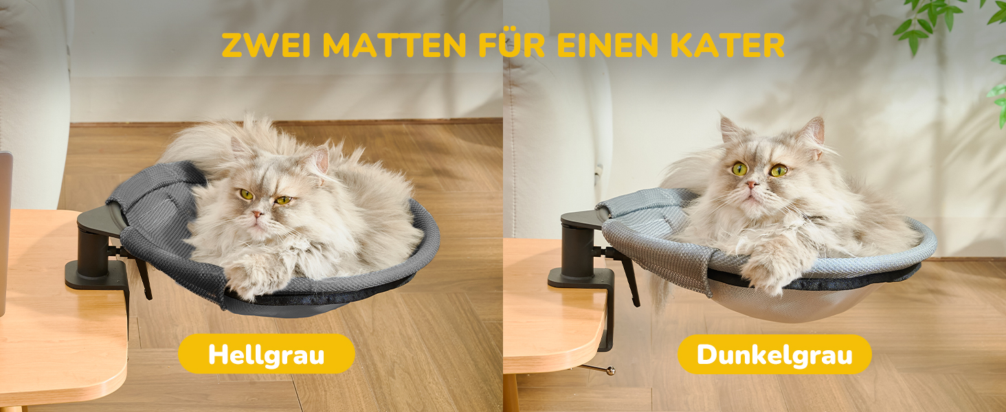 Підвісне ліжко для котів CATISM 360° - зручне котяче ліжко-гамак, сіре, 36x38 см, до 20 кг