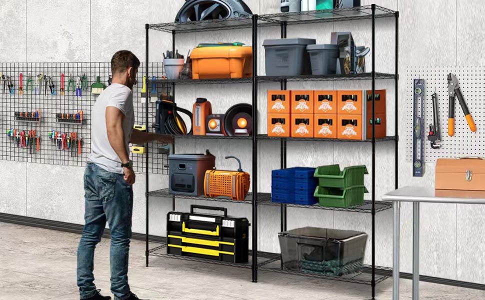 Nilpferd® Metal Wire Shelving Unit - 5 Shelves (89x39x179cm)
