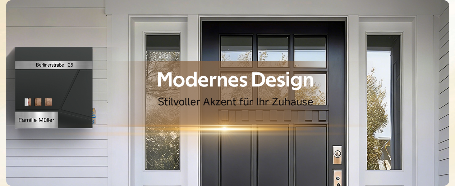 Поштовий ящик Anthrazit з нержавіючої сталі з відділенням для газет (37x37x10 см), персоналізований з табличкою для імені, стійкий до погодних умов, наклейки проти небажаної реклами, настінний поштовий ящик