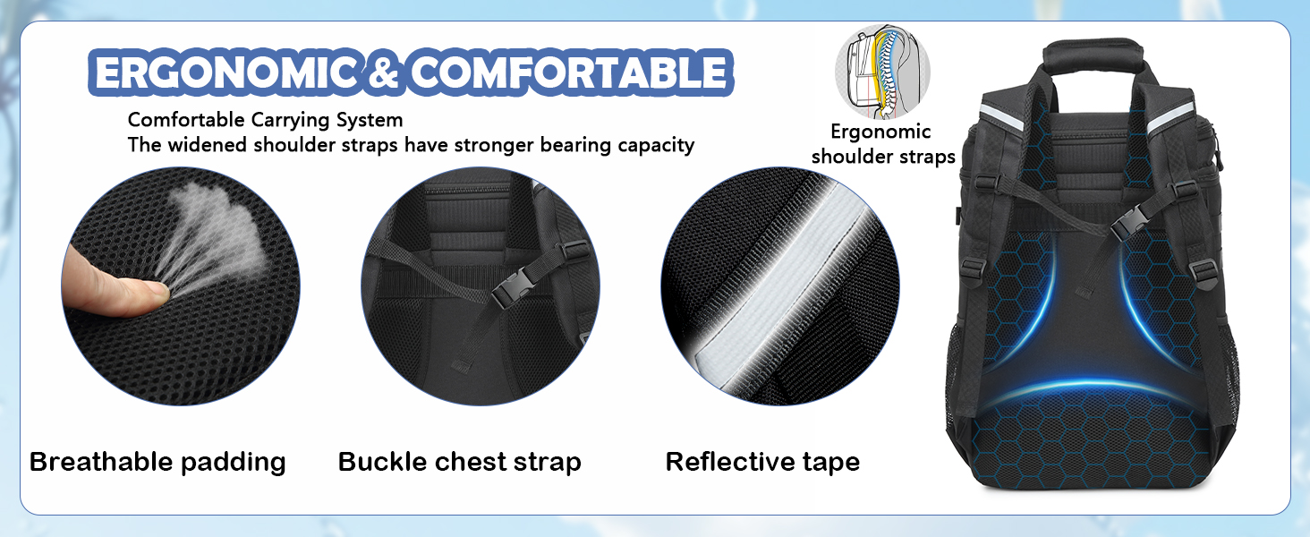 Терморюкзак для пікніка на 42 банки: чорний, тактичний, ізольований, для відпочинку на природі