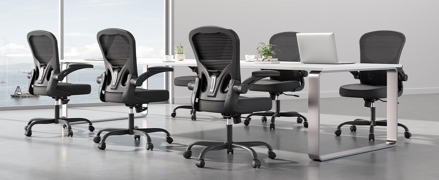 Офісне крісло Synorla: ергономічне, чорне, 150 кг, регульована поперекова підтримка