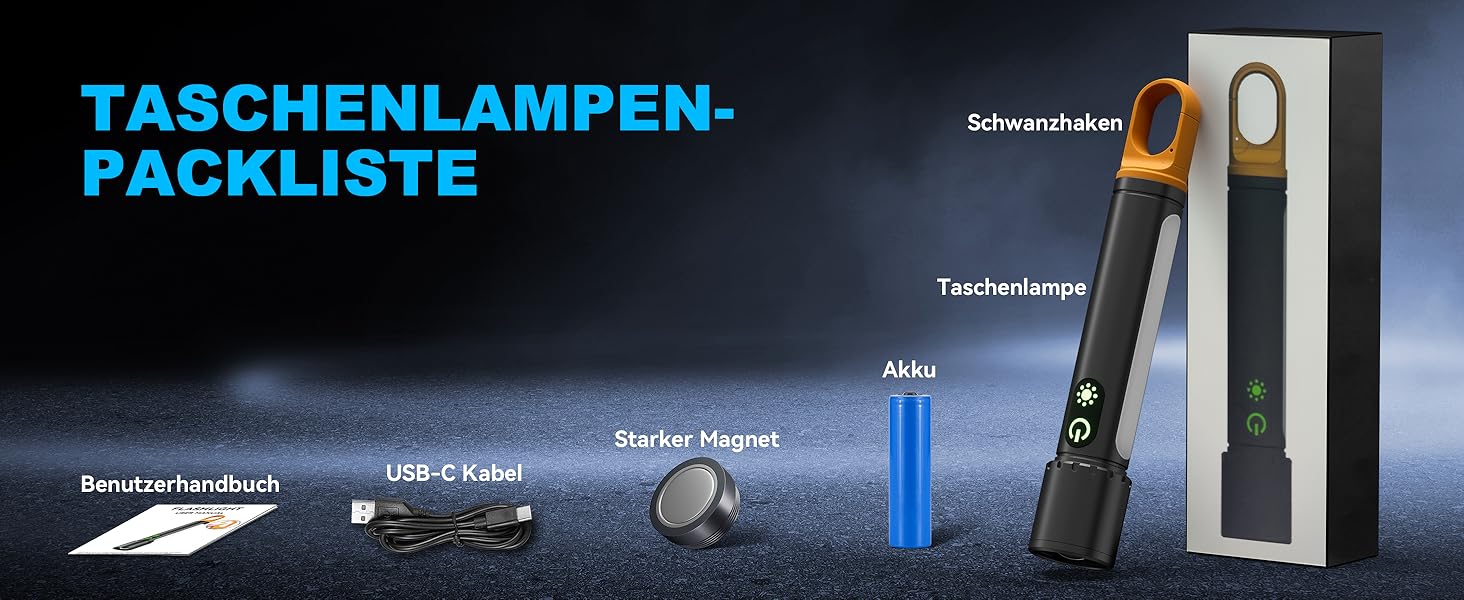 Ліхтар LED акумуляторний 500000 люмен, 9 режимів, XHP90.2, Zoom, IPX7, водонепроникний, для кемпінгу, туризму, надзвичайних ситуацій, чорний