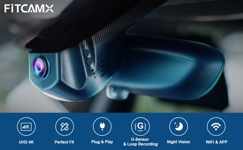 Відеореєстратор Fitcamx 4K+1080P для BMW (F-шасі) з WiFi, передній та задній, 128GB карта пам'яті