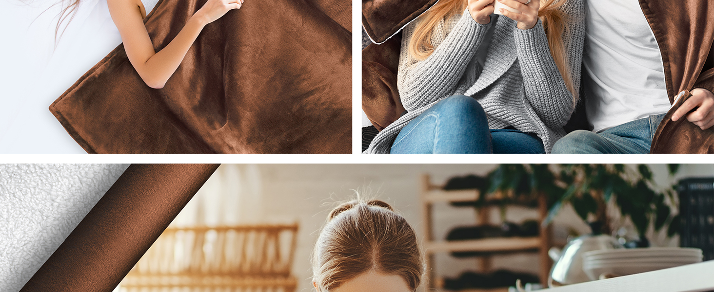 Плед KESSER® з м'якого флісу та шерпи, 220 x 240 см (XXL), теплий та затишний, для дивана або ліжка