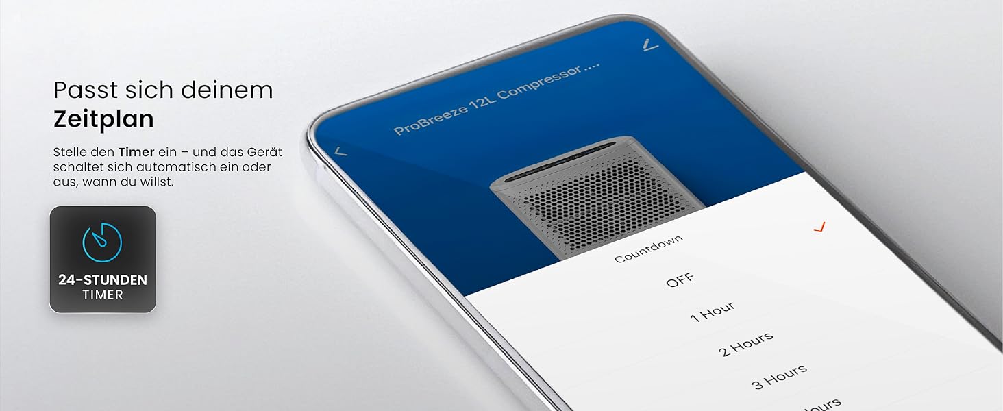 Про Бріз® Eco Kompakt 12L/день - Розумний осушувач повітря з Wi-Fi, LED-дисплеєм, функцією сушіння та автоматичним вимкненням (12л, 20 м²)