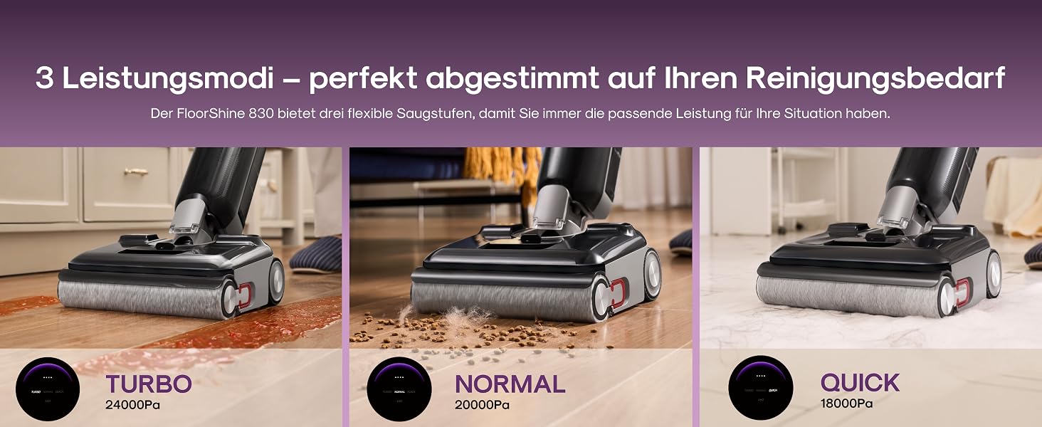 Акумуляторний миючий пилосос EUREKA FloorShine 830 для твердих підлог, 24000 Па, з функцією самоочищення та сушіння гарячим повітрям 75°C, Anti-Tangle 3.0, 60 хв роботи