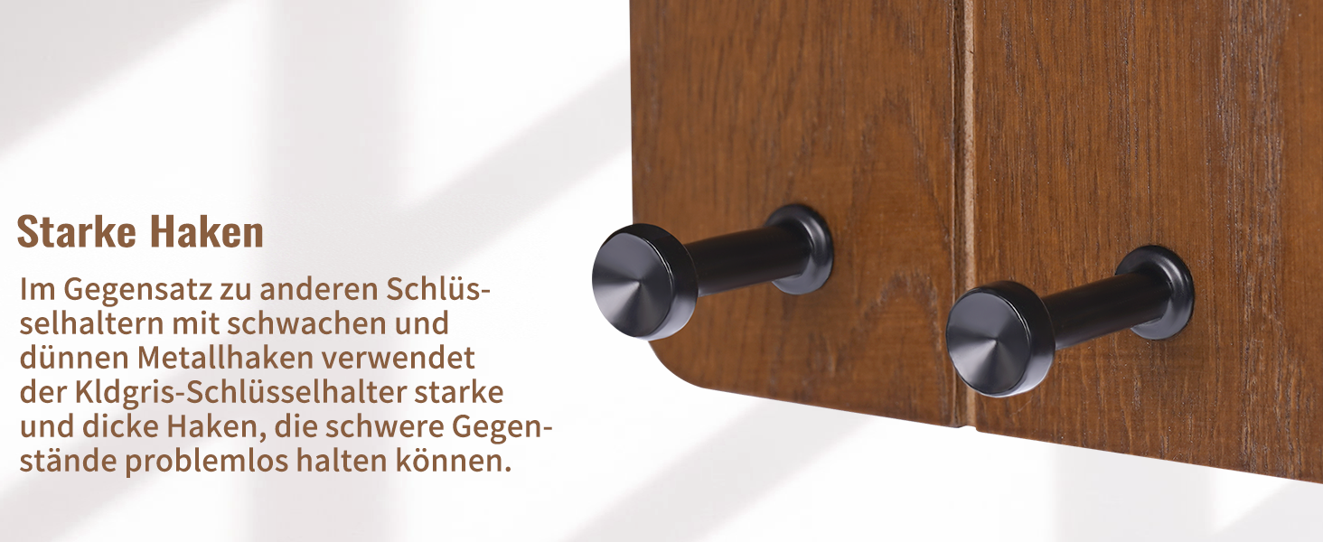 Дерев'яне ключниця з поличкою, ключниця на стіну з 5 гачками, декоративне настінне кріплення для ключів, підходить для прихожей, коридору, кухні, спальні (Темно-коричневий)