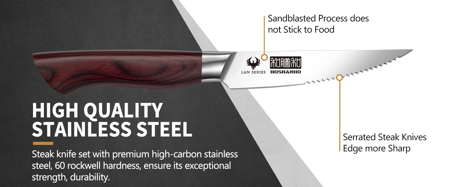 Набір кухонних ножів HOSHANHO (8 шт.) з нержавіючої сталі, професійний японський шеф-ніж, 20 см, з ергономічною ручкою