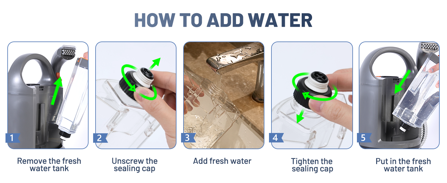 Портативний мийкий пилосос 400W з 2-танком для чищення диванів, килимів, авто та постільної білизни