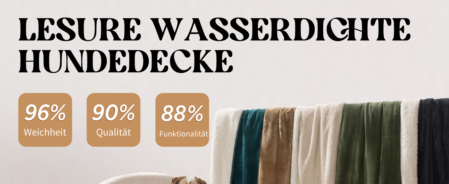 Водонепроникний коврик для собак Lesure, великі породи, 100x120 см, Outdoor, Sherpa Fleece, для дому та на вулицю, сірий