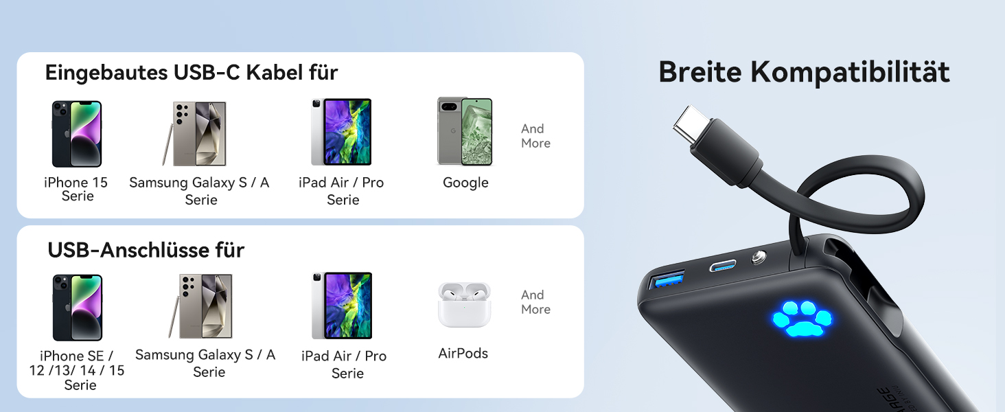 Power Bank INIU 10000mAh 20W з USB-C, PD3.0 QC4.0 для iPhone, Samsung, iPad (Orange)