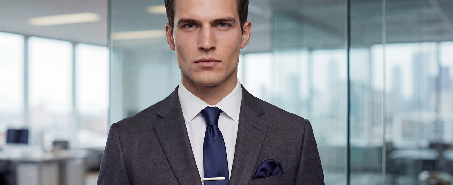 HISDERN Шовкова краватка для чоловіків 160 см, набір з кишеньковим хустинкою, для весілля та бізнесу, елегантний краватка (A1 Помаранчевий)