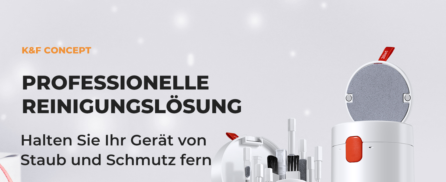 Набір для чищення електроніки K&F Concept 20-в-1: AirPods, клавіатури, ноутбуки, навушники, телефони, камери