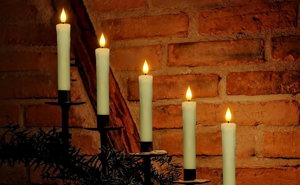 LED свічки PChero з пультом, набір 6 шт., електричні короткі воскові свічки з ефектом мерехтливого полум'я і таймером для декору на Хелловін, Новий рік, вечірки, кімнату, вітальню