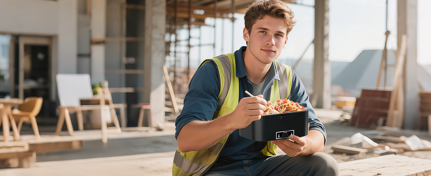 Електрична ланчбокс SOOOEC 100W, 3-в-1 з нержавіючою сталею, 12V/24V/220V для авто/офісу, з ізольованою сумкою (Оранжево-Чорний)