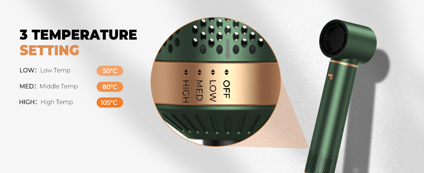 Набір для укладки волосся 5 в 1, фен-щітка, плойка для локонів, термощітка, фен для об'єму, випрямлення, сушіння, зелений, золотий