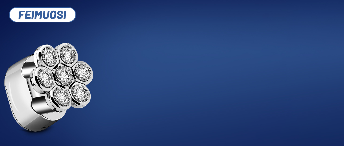 Електричний голкострум для голивної голови Glatzen Rasierer: 7D плаваюча головка, ротаційний голкострум 6-в-1, вологостійкий, для догляду за обличчям (сріблястий)