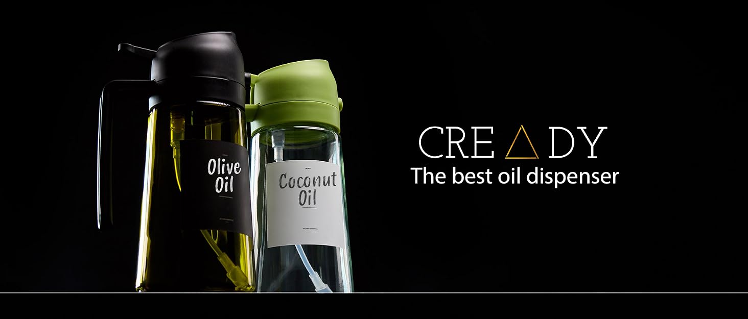 CREADY® Розпилювач для олії 100 мл чорний - Спрей для оливкової олії, кухонний розпилювач для олії (набір 2 шт.)