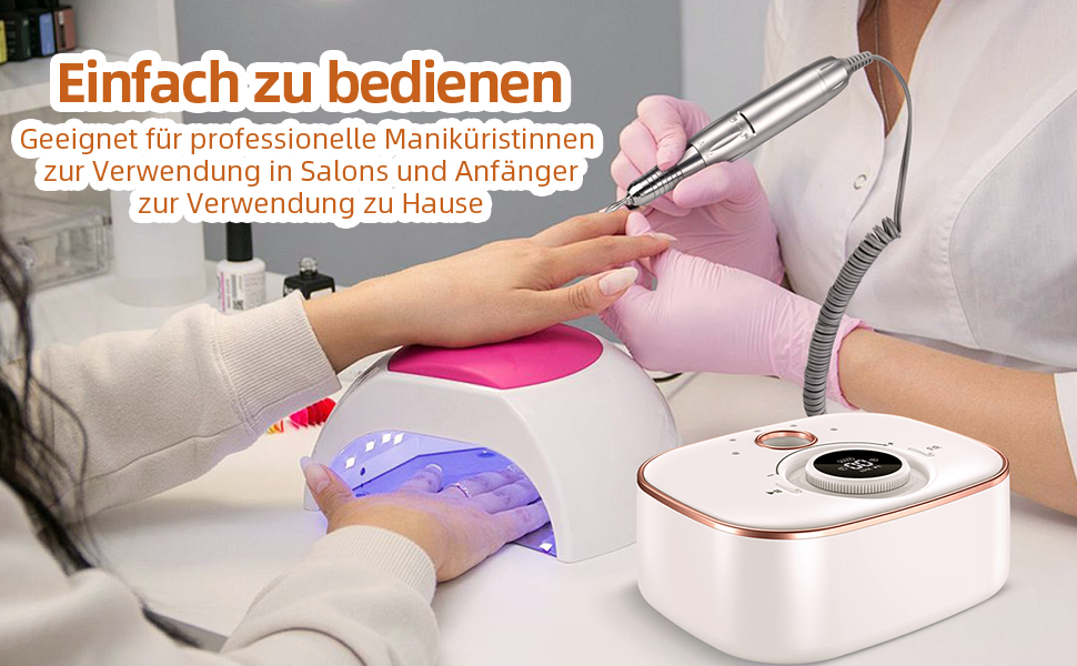 CIVPOWER Набір для манікюру та педикюру: професійний електричний фрезер для нігтів з акумулятором 4000mAh, 13 насадок