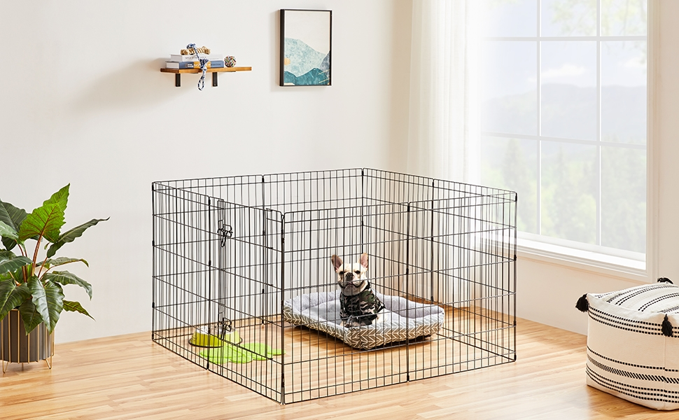 Вольєр для цуценят Yaheetech 8-секційний, 61x61 см з дверима, для собак, котів, кроликів